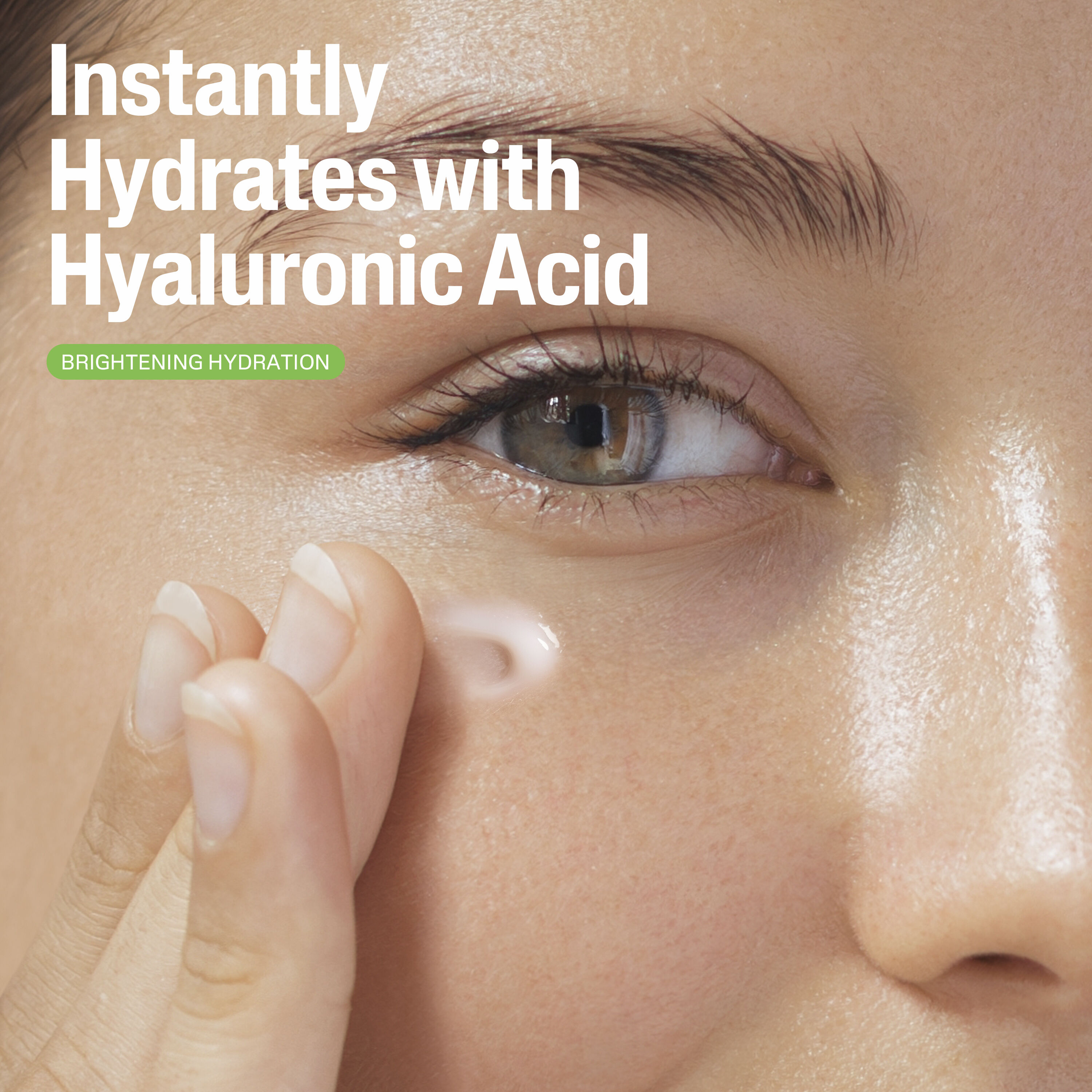 instantly hydrates with hyaluronic acid