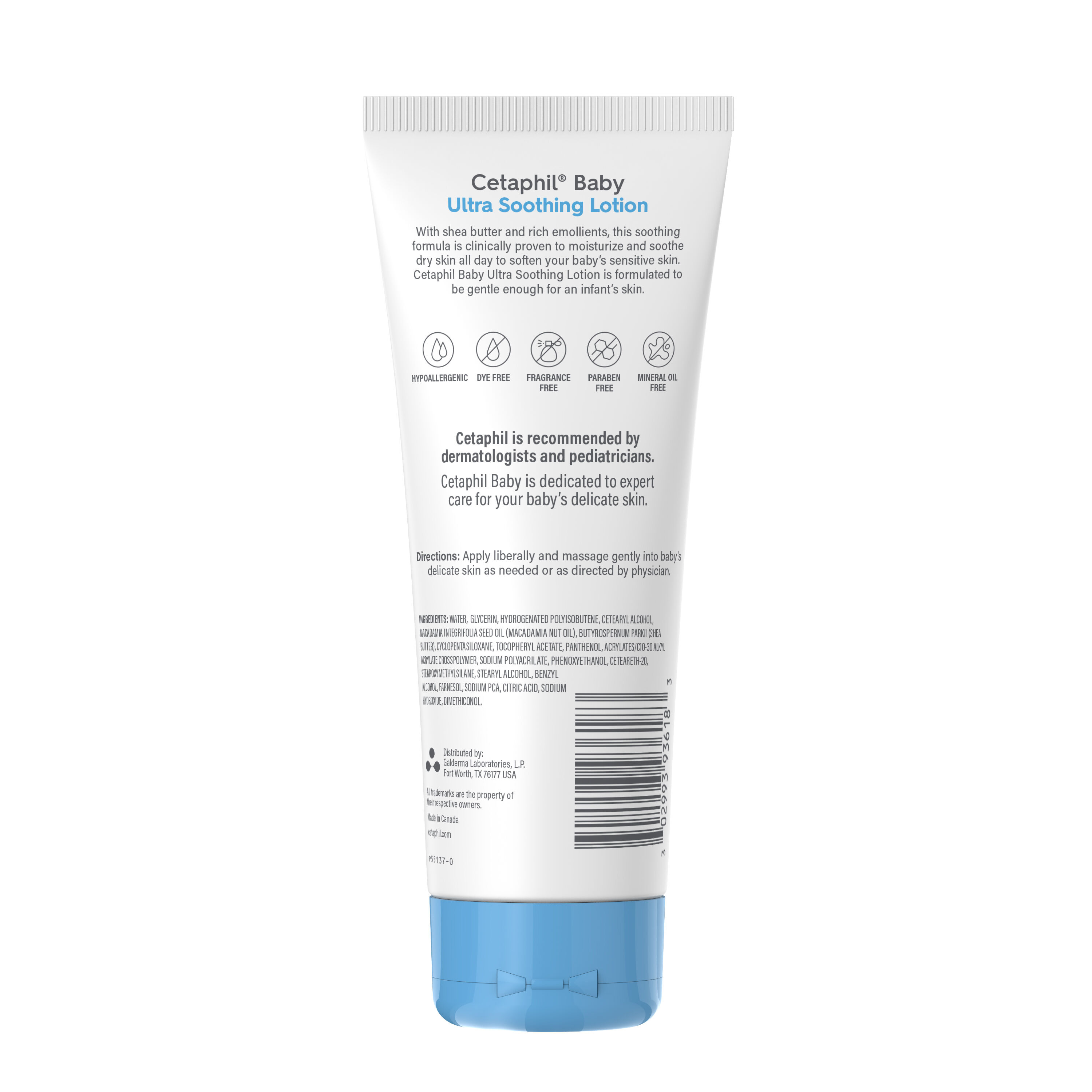 cetaphil baby ultra smoothing lotion back of bottle