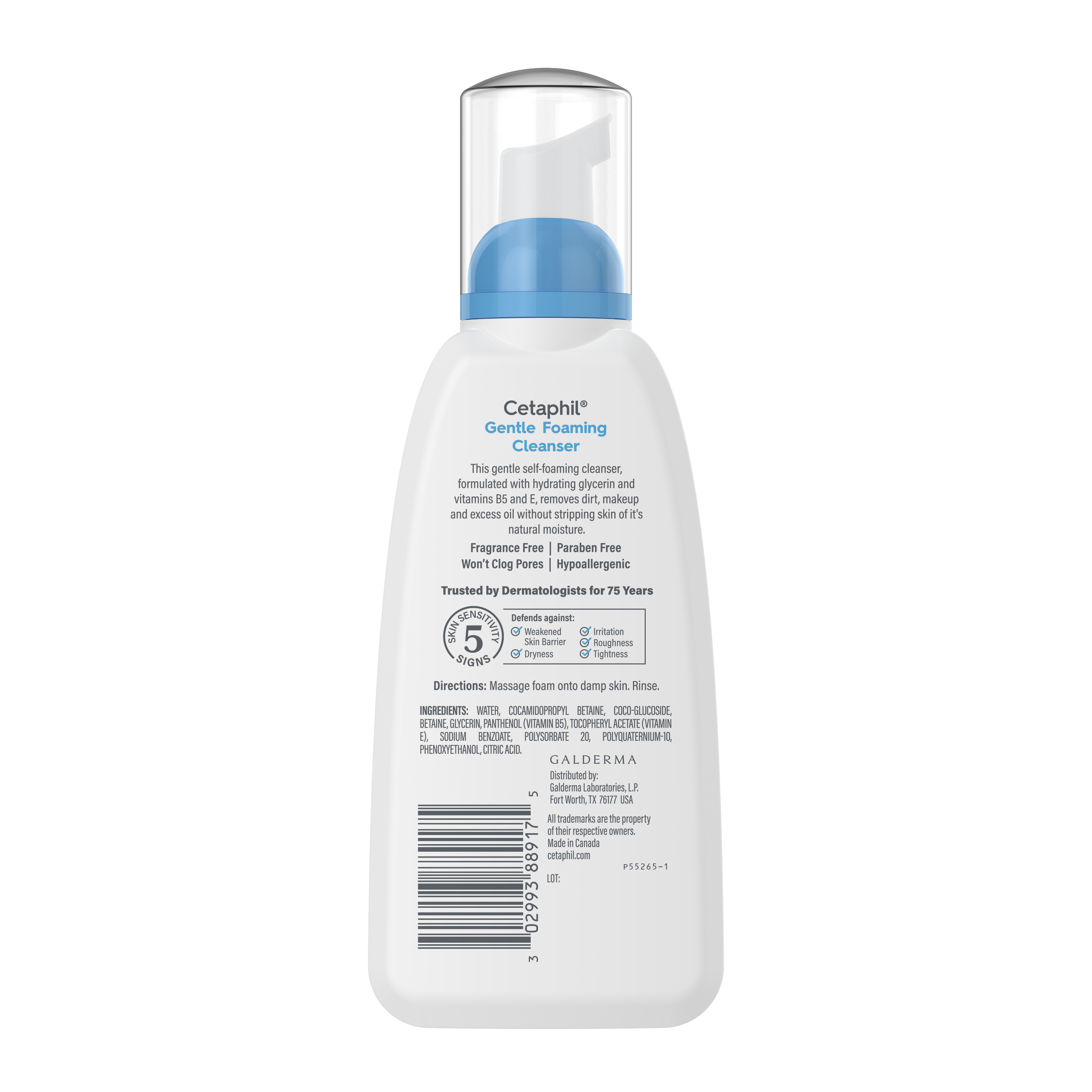 cetaphil gentle foaming cleanser back of bottle